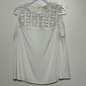 Nanette Lepore Ivory Crocheted Lace Sleeveless Top Size 1X